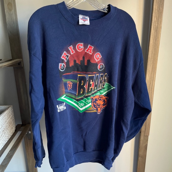 Vintage Tops - Chicago Bears Blue Vintage Crewneck Sweatshirt